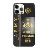 Personalized Army Proudly Served Canadian Veteran Gold Rank Camo Phonecase Printed AHVQ24295