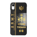 Personalized Army Proudly Served Canadian Veteran Gold Rank Camo Phonecase Printed AHVQ24295