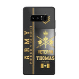 Personalized Army Proudly Served Canadian Veteran Gold Rank Camo Phonecase Printed AHVQ24295