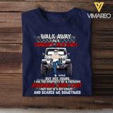 Personalized Walk Away I Am A Grumpy Old Man But Not Yours I Am The Property of A Freaking Awesome Jeep Lady But She Is A Bit Crazy And Scares Me Sometimes T-shirt Printed AHHN24298