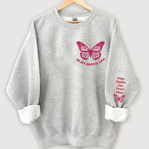 Personalized In My Auntie Era Butterflies Custom Kid Names Sweatshirt Printed HN24302