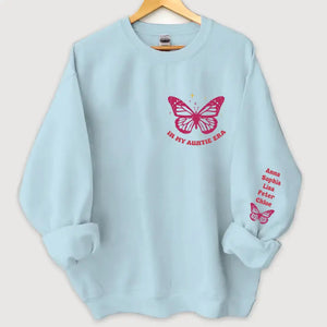 Personalized In My Auntie Era Butterflies Custom Kid Names Sweatshirt Printed HN24302