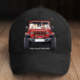 Personalized Dogs & Jeep Dog Lovers Gift Black Cap Printed KVH24323