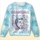 Personalized Grandma Dolphins & Kid Names Sweater 3D Printed VQ24316