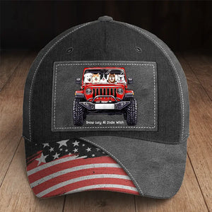 Personalized Dogs & Jeep Flag Dog Lovers Gift Cap Printed KVH24323