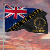 Personalized Lest We Forget Australian Veteran Rank Camo House Flag Printed AHKVH24338