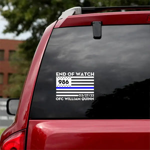 Personalized Thin Blue Line Car Decal Printed 24346KVH