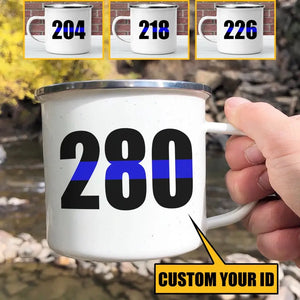 Personalized Police ID Thin Blue Line Steel Mug Printed LVA24251