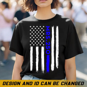 Personalized US Police ID Love Gift for Her for Him T-shirt Printed QTHN24376
