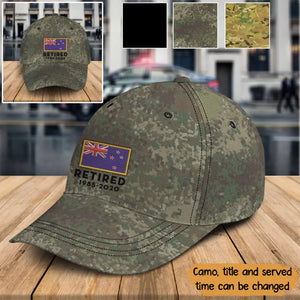 Personalized New Zealand Defense Force Veteran Retired Custom Served Time Cap QTKH24380