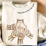 Personalized Auntie Like A Mom But Cooler Hands with Kid Names Sweatshirt Printed VQ24402