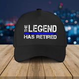 Personalized US Law Enforcement Thin Blue Line The Legend Has Retired Black Cap 2D Printed QTVQ24415