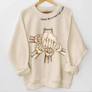 Personalized Auntie Heart Hands with Kid Names Sweatshirt Printed VQ24412