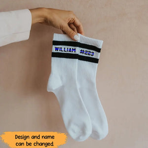 Personalized Police Custom Name Thin Blue Line 3D Socks Printed HN24413
