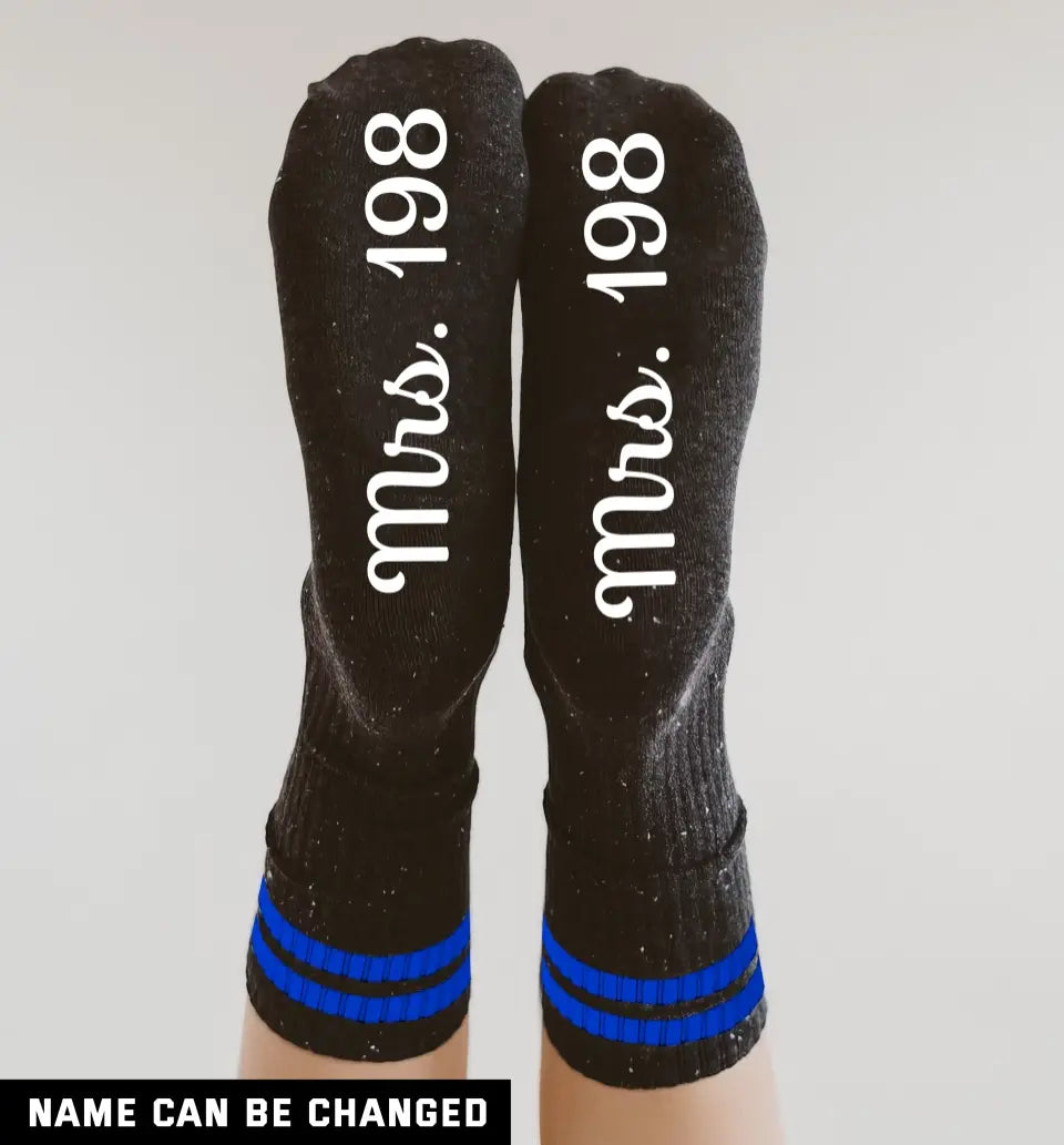 Personalized Police Custom Name Thin Blue Line 3D Socks Printed QTKH24418