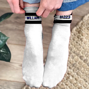 Personalized Police Custom Name Thin Blue Line 3D Socks Printed HN24413
