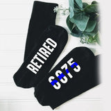 Personalized Retired Police Blue Line  3D Sock Printed VQ24425