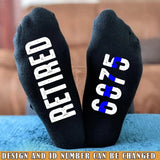 Personalized Retired Police Blue Line  3D Sock Printed VQ24425