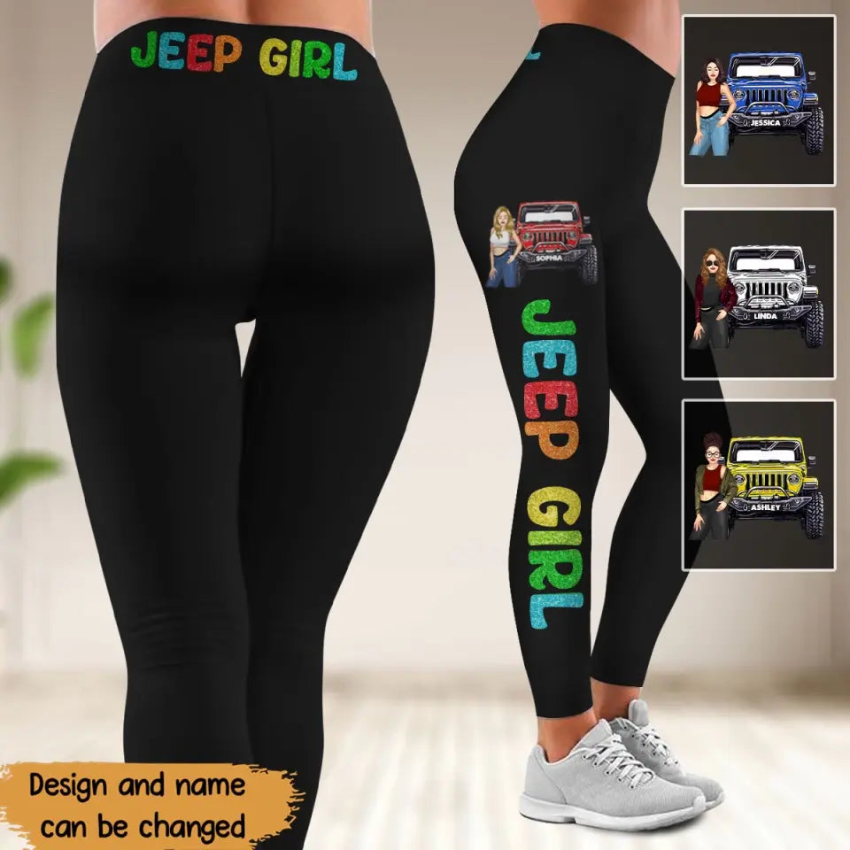 Personalized Jeep Girl Custom Name Legging QTVQ24429
