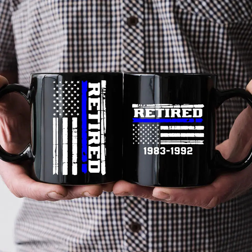 Personalized Retired Police Custom Served Time Black Mug Printe AHHN24435