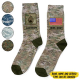 Personalized US Veteran Rank Camo Custom Name 3D Sock Printed KVH24437