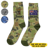 Personalized Australian Veteran Rank Camo Custom Name 3D Sock Printed KVH24437