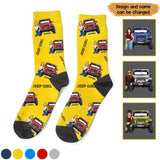 Personalized Jeep Girl Custom Name 3D Socks Printed VQ24433