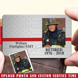 Personalized Upload Your Firefighter Photo Aluminum Wallet Card Printed QTVQ24447