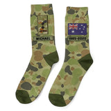 Personalized Australian Veteran Rank Camo Custom Name 3D Sock Printed KVH24437