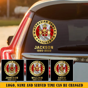 Personalized Canadian Army Veteran Custom Name Decal Printed AHKH24439