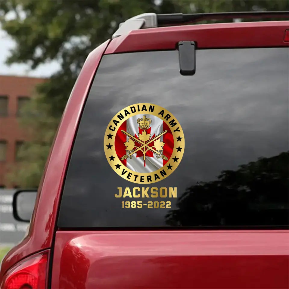 Personalized Canadian Army Veteran Custom Name Decal Printed AHKH24439