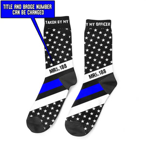 Personalized Taken By My Officer US Police Officer Custom ID 3D Socks Printed QTVQ24440