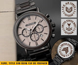 Personalized US Army Veteran Custom Name Rank & Year Wooden Watch Printed KVH24463