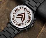 Personalized US Army Veteran Custom Name Rank & Year Wooden Watch Printed KVH24463