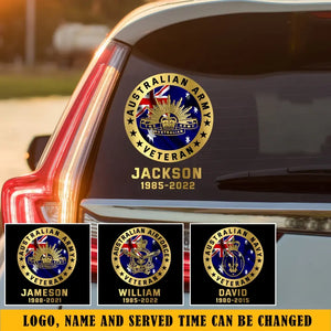 Personalized Australian Army Veteran Custom Name Decal Printed AHKH24439