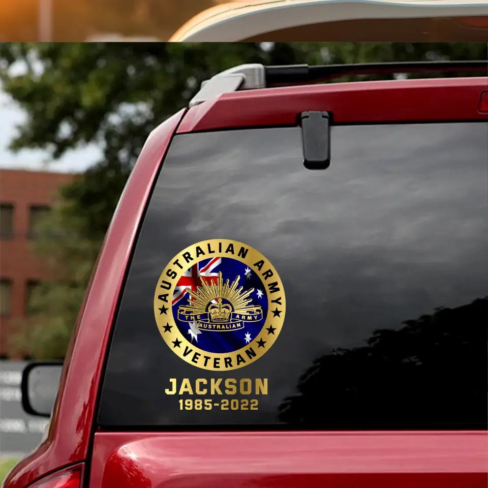 Personalized Australian Army Veteran Custom Name Decal Printed AHKH24439
