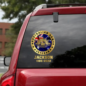 Personalized Australian Army Veteran Custom Name Decal Printed AHKH24439