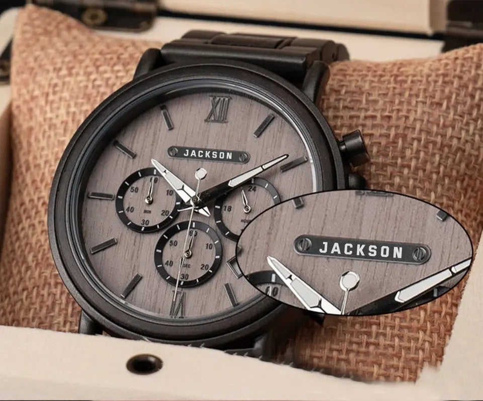 Personalized US Army Veteran Custom Name Rank & Year Wooden Watch Printed KVH24463