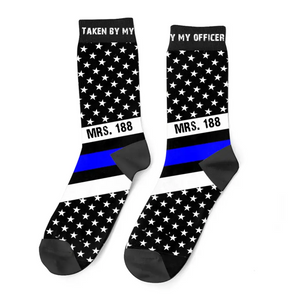 Personalized Taken By My Officer US Police Officer Custom ID 3D Socks Printed QTVQ24440