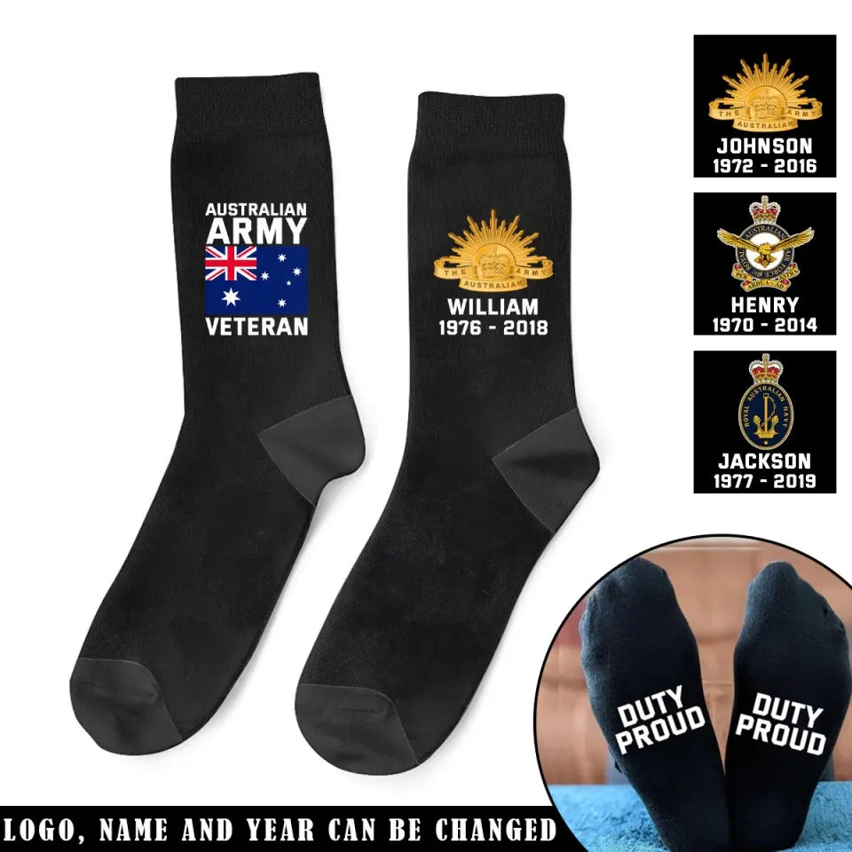 Personalized Australian Army Veteran 3D Socks Printed AHVQ24450