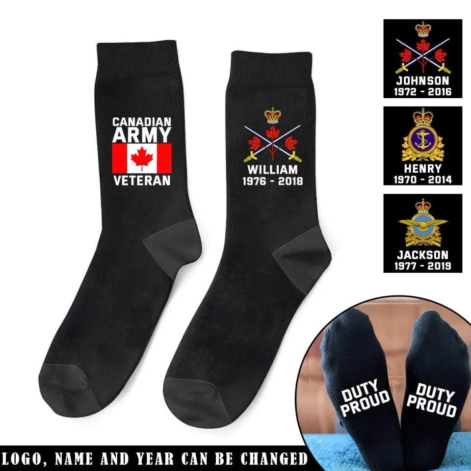 Personalized Canadian Army Veteran 3D Socks Printed AHVQ24450
