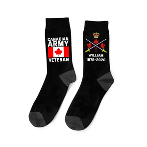 Personalized Canadian Army Veteran 3D Socks Printed AHVQ24450