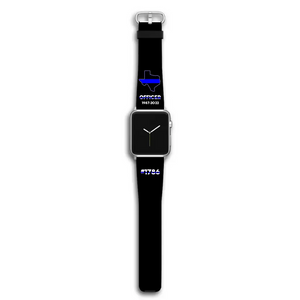Personalized US State Police Officer Custom Time & ID Apple or Samsung Huawei Watch Band Leather Printed QTKH24456