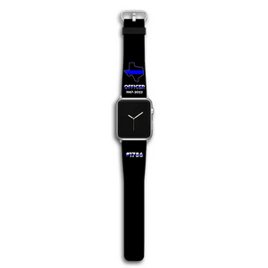 Personalized US State Police Officer Custom Time & ID Apple or Samsung Huawei Watch Band Leather Printed QTKH24456