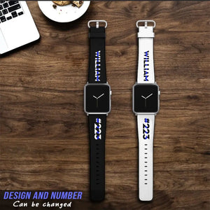 Personalized Police Officer Custom Name & ID Apple or Samsung Huawei Watch Band Leather Printed QTHN24459