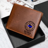 Personalized When Tyranny Becomes Law Rebellion Becomes Duty Retired Police US State Laser Leather Wallet AHVA24457