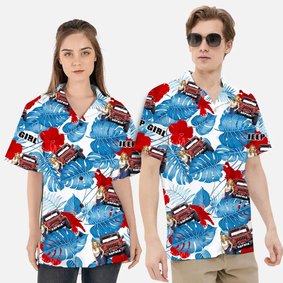 Personalized Jeep Girl Custom Name Hawaii Shirt Printed HN24473