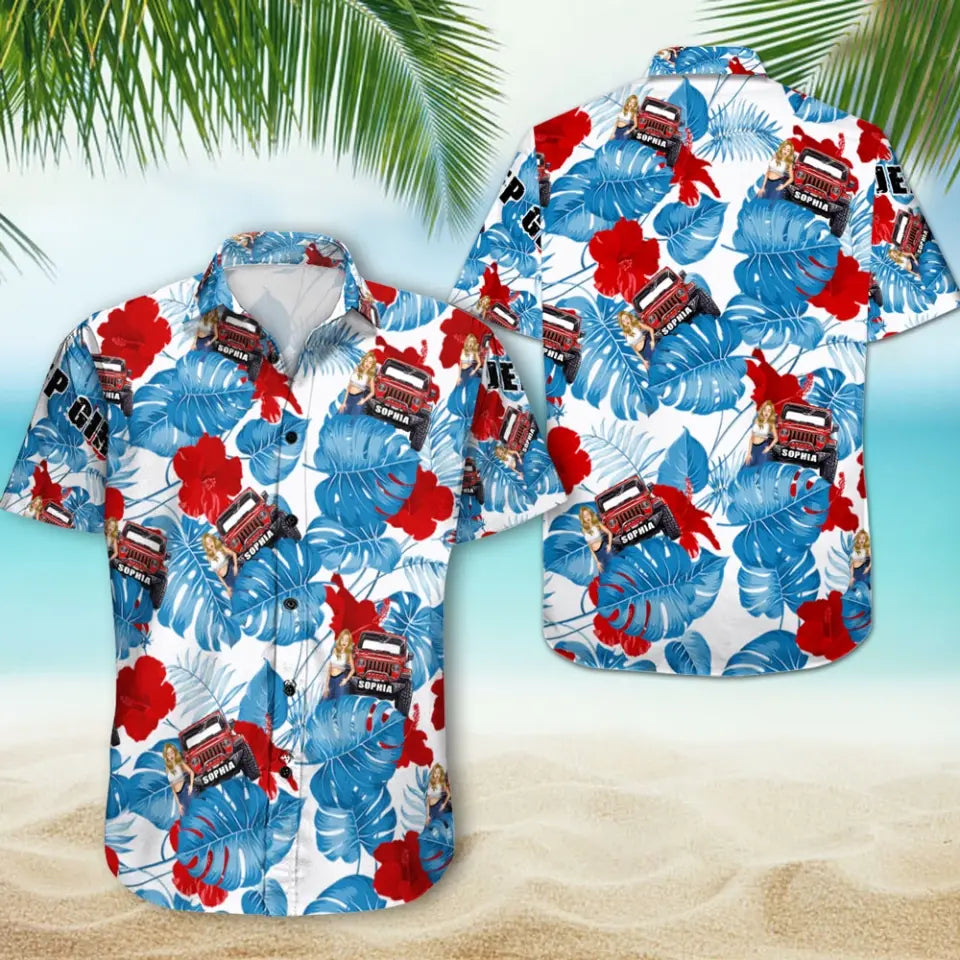 Personalized Jeep Girl Custom Name Hawaii Shirt Printed HN24473
