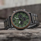 Personalized US Army Veteran Rank Camo Custom Name & Time Wooden Watch Printed QTLVA24476