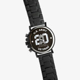 Personalized US Army Veteran Rank Camo Custom Name & Time Wooden Watch Printed QTLVA24476